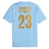 Maillot de Supporter Manchester City Champions of Europe Domicile 2023-24 Pour Enfant